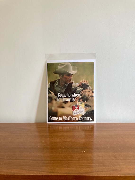 1970 Marlboro Man Ad: Vintage Cowboy Print
