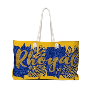 SGRho Zebra Print Rhoyal Blue and Gold 1922 Weekender Bag
