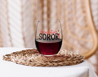 Copa de vino Delta Sigma Theta Devastating Soror Stemless