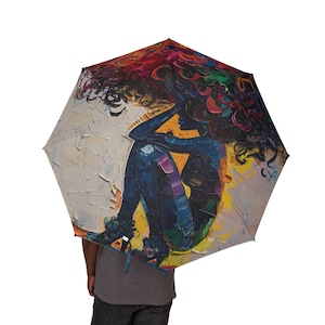 Vibrance In Motion Semi-Automatic Umbrella|Chic Compact Rain Umbrella| Stylish Gift for Women|Unique Prints