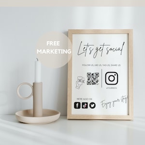 QR Code Social Media Sign: Airbnb, Vrbo Rental Template (Canva)