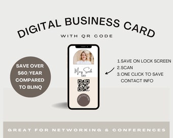 QR Code Digital Business Card: Modern Contact Template