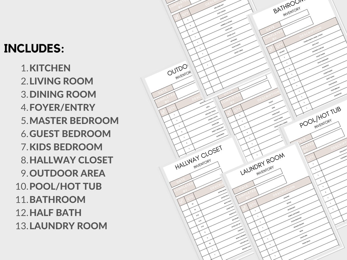 Complete Airbnb Host Inventory Checklist - Super Host Items Included ...