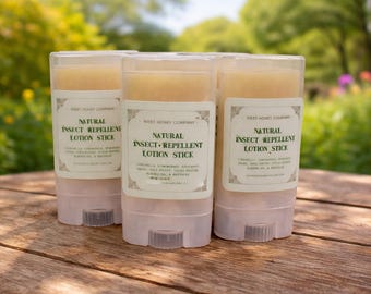 Natural Bug Repellent Lotion Stick with Beeswax – DEET Free Mosquito & Insect Protection for Camping, Hiking and Summer Outdoors