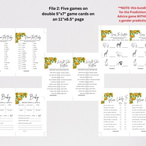 Cuties Theme Baby Shower, 5 Spiele Baby Shower Bundle, KEINE Geschlechtsvorhersage, druckbares PDF-Dokument