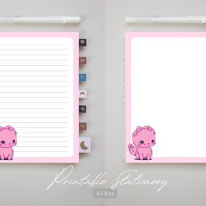Cute Writing Paper Printable Kawaii Stationery Printable - Etsy