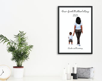 Personalised Family Portrait, Couples Portrait, Mothers Day Print