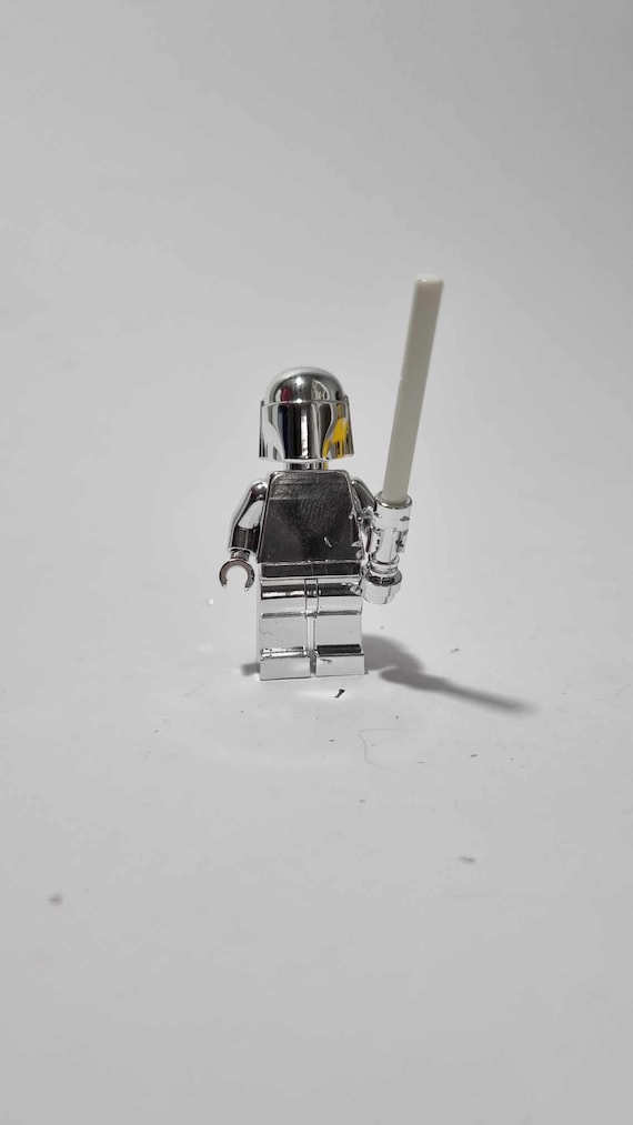 LEGO Chrome Silver Star Wars Mandalorian Minifigure All Original LEGO Parts Etsy