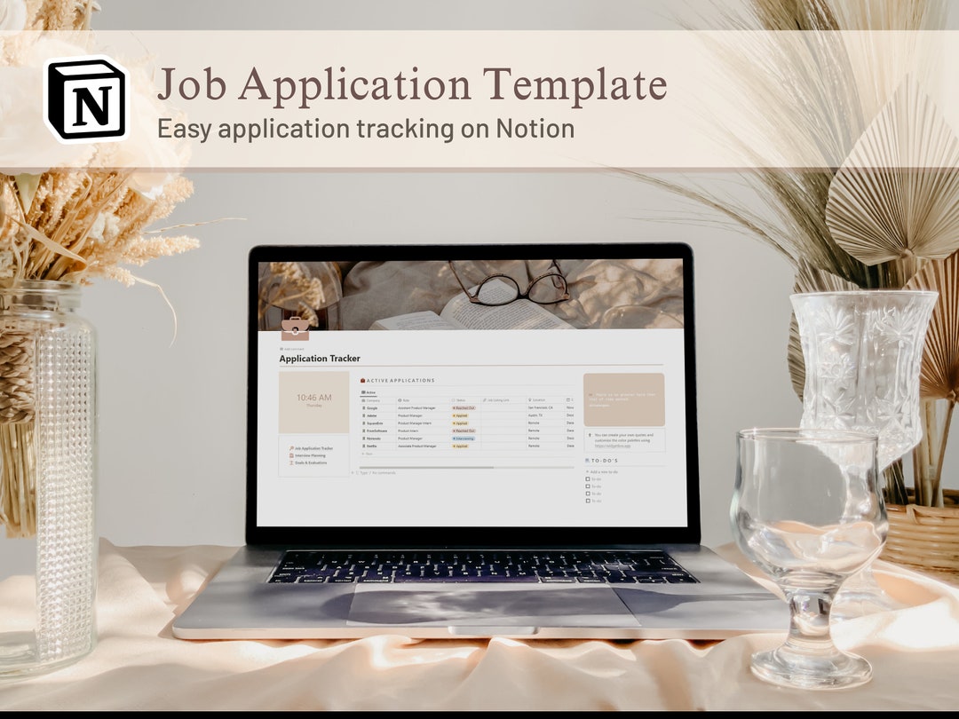 Digital Job Application Tracker Template Notion Career Planner
