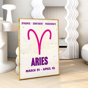 Aries Wall Art Zodiac Poster Printable, Aries Art, Aries Gift, Aries Wall Art, Aries Gifts, Astrology Art Aries Print, Star Sign Print