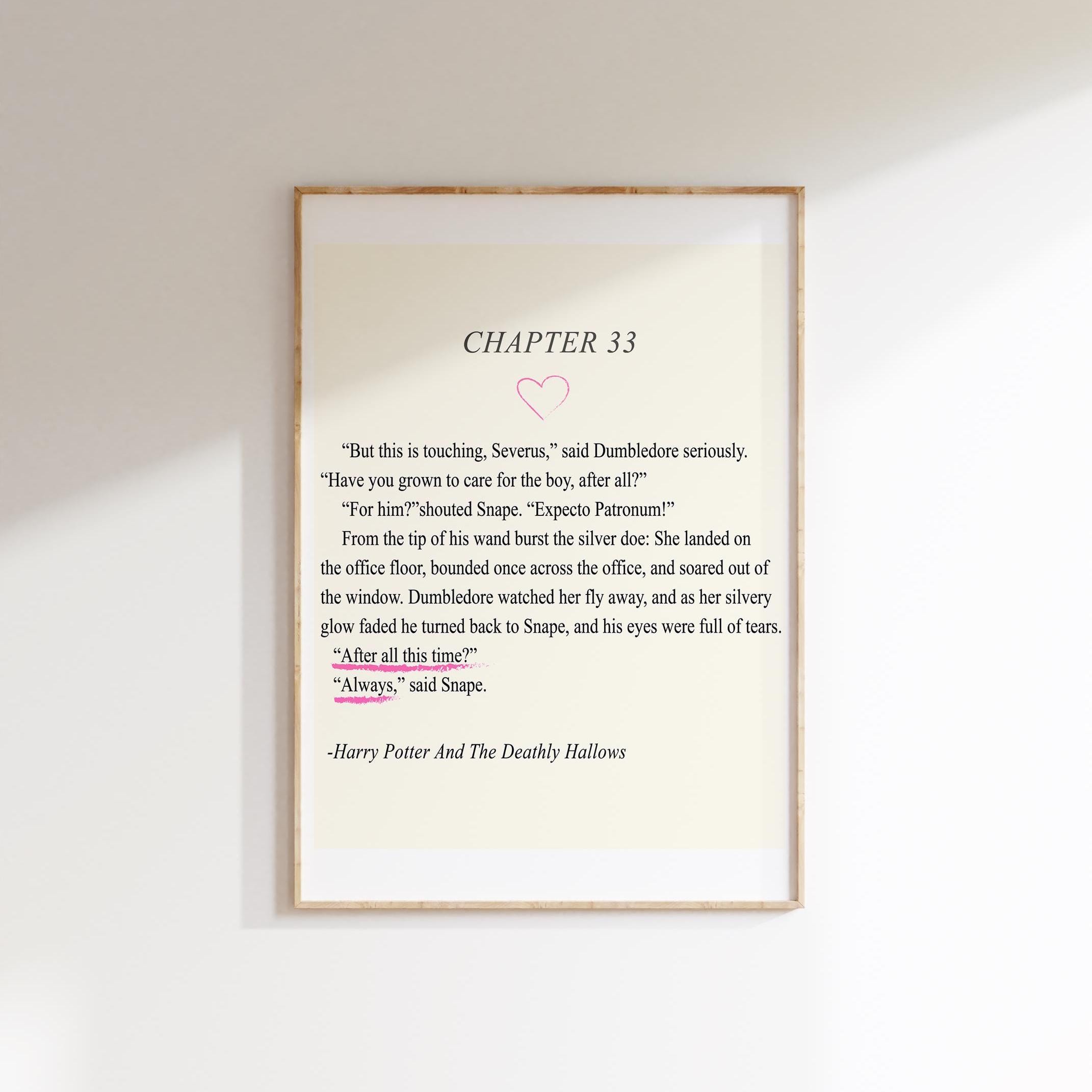 Snape always quote poster for Potterhead home decor