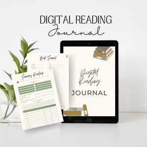Digital Reading Journal, E-Book, Book Review, Book Tracker, Digital Bookshelf, Reading Planner for iPad or Tablet