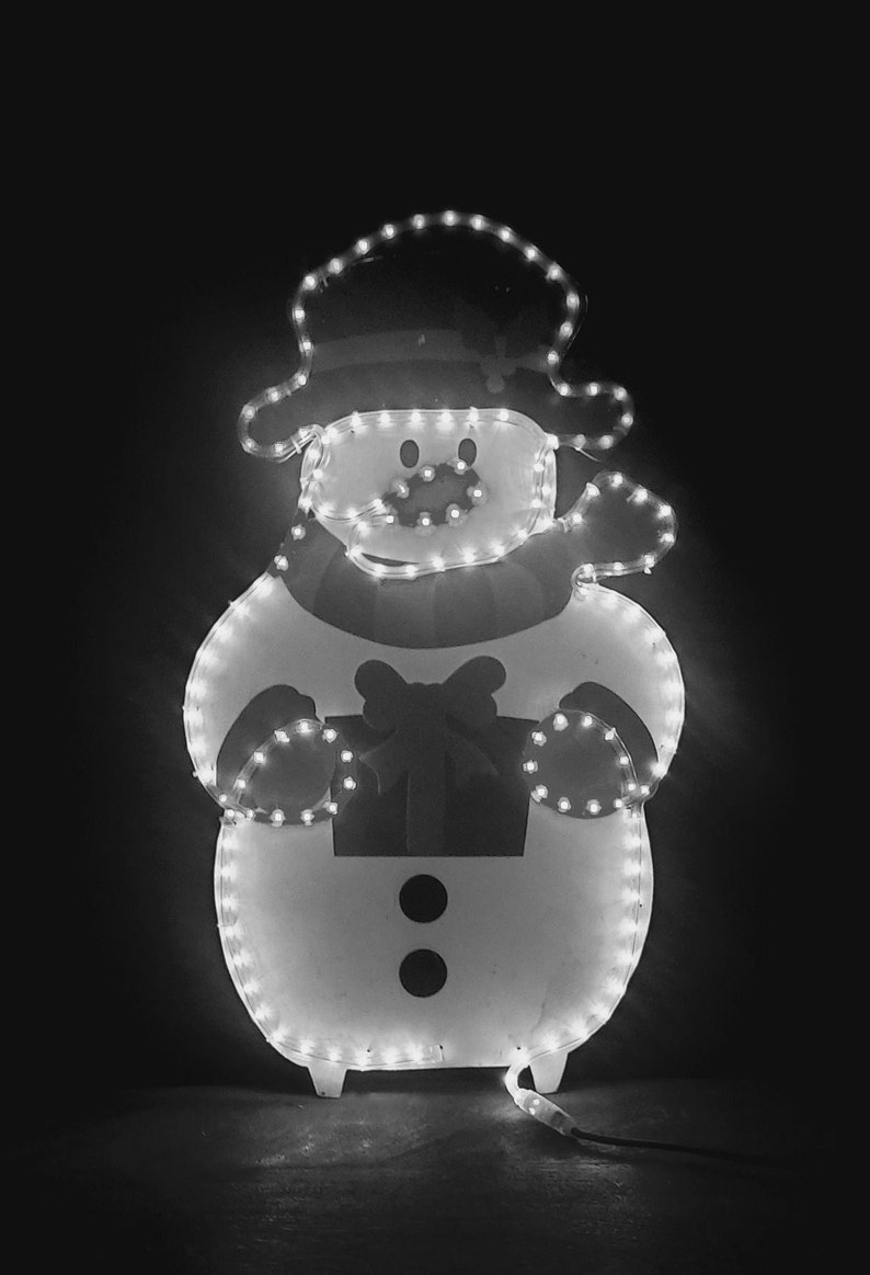 Vintage Christmas Lights Light up Snowman Christmas Outdoor Etsy UK
