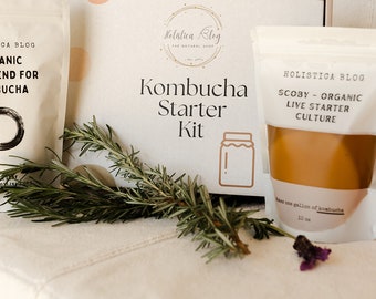 Organic Kombucha Starter Making Kit - everything you need to start your first batch!
