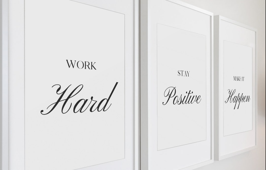 Motivational Set of 3 Printable Wall Art for Office Printable Wall Art ...