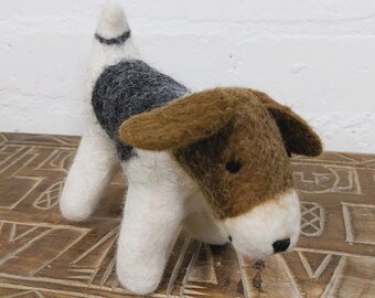 Felt dog, Jack Russel, Dogs, Handmade, Gringo, UK Dispatch