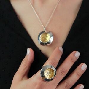 Handmade One-of-a-Kind Necklace, 925 Sterling Silver, Gold Plated image 5