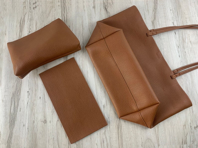 Zacht leer Tote tas voor vrouwen, veganistisch leer slouch tas, boodschappentas lederen schoudertas, slouchy tas hobo tas, cadeau voor Gilr/vrouw afbeelding 7