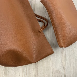 Zacht leer Tote tas voor vrouwen, veganistisch leer slouch tas, boodschappentas lederen schoudertas, slouchy tas hobo tas, cadeau voor Gilr/vrouw afbeelding 8