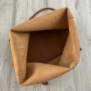 Zacht leer Tote tas voor vrouwen, veganistisch leer slouch tas, boodschappentas lederen schoudertas, slouchy tas hobo tas, cadeau voor Gilr/vrouw afbeelding 5