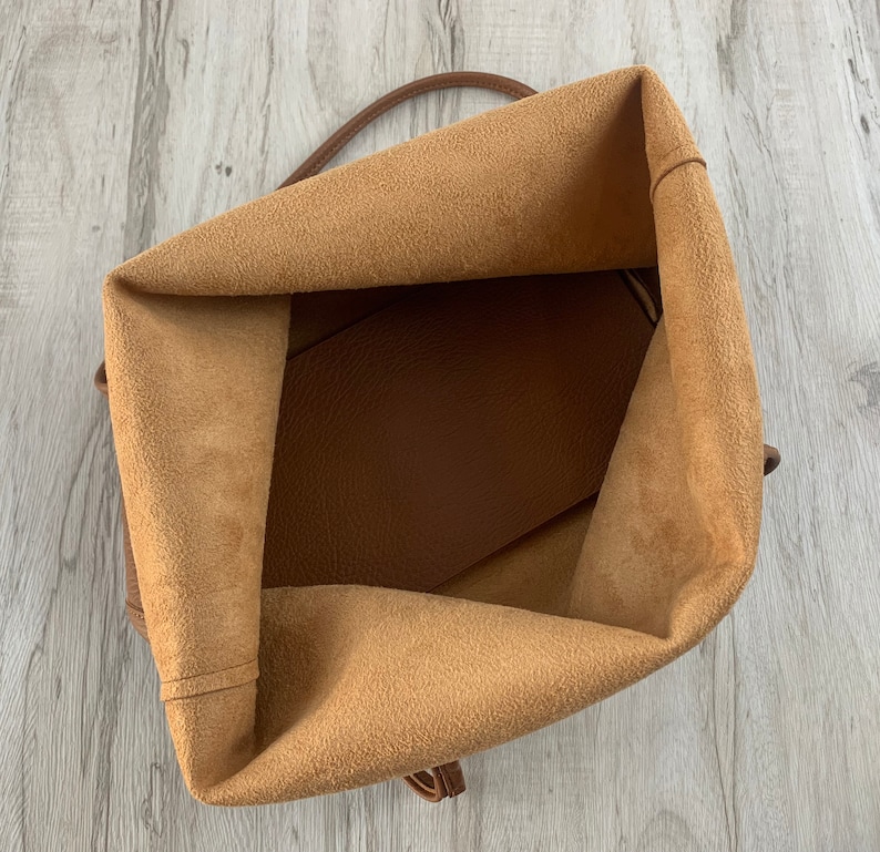 Soft Leather Tote Bag for Women, Vegan Leather Slouch Bag, Shopping Bag Leather Shoulder Bag, Slouchy Bag Hobo Bag, Gift for Gilr/Wife image 5