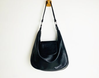 Vegan Leather Tote Bag for Women, Handmade Leather Shoulder Bag, Cusaul Shopping Bag, Slouchy Bag Hobo Bag, Mother's Day Gift for Her