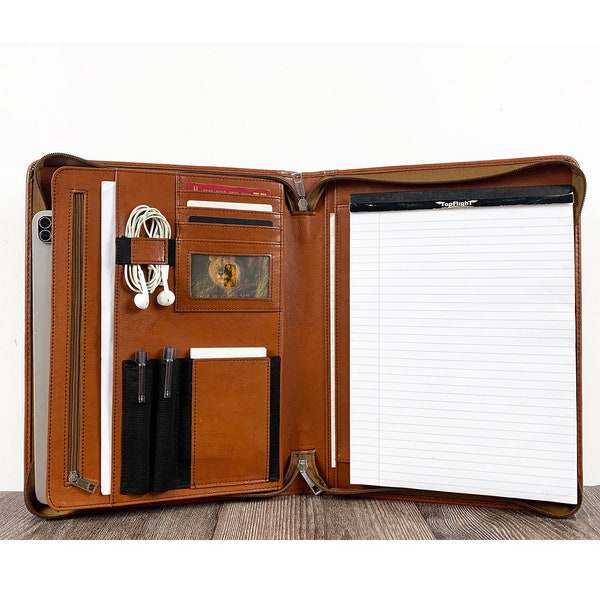 Leather Padfolio Etsy