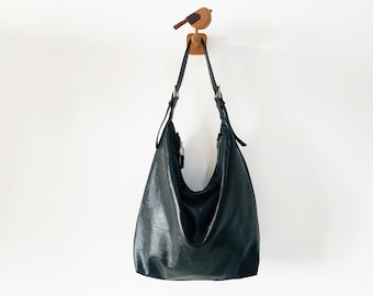Handmade Leather Tote Bag, Vegan Leather Shoulder Bag, Leather Top Hand Bag, Shopping Bag, Slouchy Bag Hobo Bag, Gift for Mother's Day