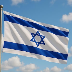 Bandera de Israel de poliéster - 90 x 150 cm o 60 x 90 cm - bandera con ojales de latón