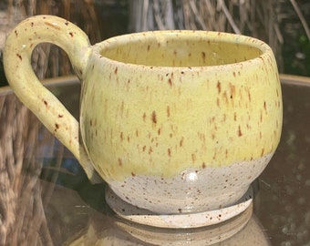 Yellow Stoneware tea cup