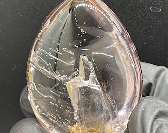 Teardrop Smoky Quartz Enhydro Crystal Cabochon (55.3mm)