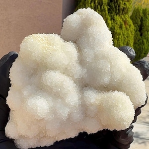 Sparkly Natural Quartz Cluster Specimen | Raw White Quartz Druzy Formation | Shimmery Natural Crystal Display