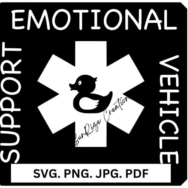 Emotional Support, Duck, Emotional Support Vehicle, Rubber Duck, SVG, Digital Download, Jeep, Jeep accessory, jeep decal