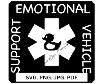 Emotional Support, Duck, Emotional Support Vehicle, Rubber Duck, SVG, Digital Download, Jeep, Jeep accessory, jeep decal