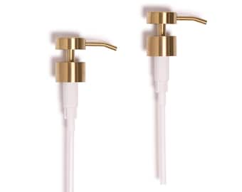 Gold & Black Bottle Tops Set: Stainless Steel Soap Dispenser Pumps