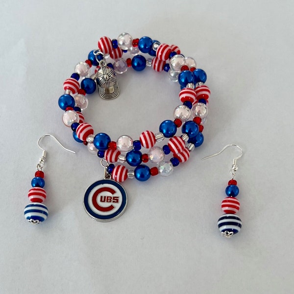 Red White and Blue Wrap Bracelet Etsy