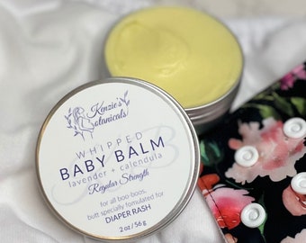 Organic Diaper Rash Cream | Whipped Baby Balm for Sensitive Skin | Calendula, Lavender, & Chamomile Infused | All-Purpose Salve | Baby Gift