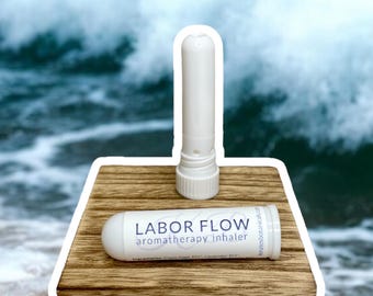 Inhalador de aromaterapia orgánico para el flujo de trabajo: mezcla de aceites esenciales de salvia esclarea / Fomenta el progreso del trabajo de parto