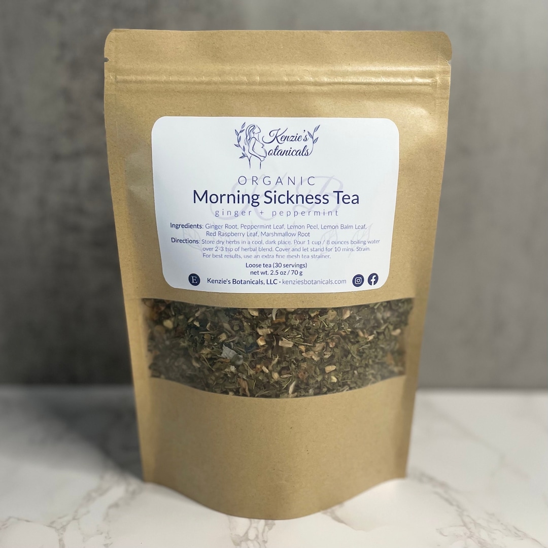 Morning Sickness Tea Organic Herbal Blend Calm Nausea Ginger, Lemon
