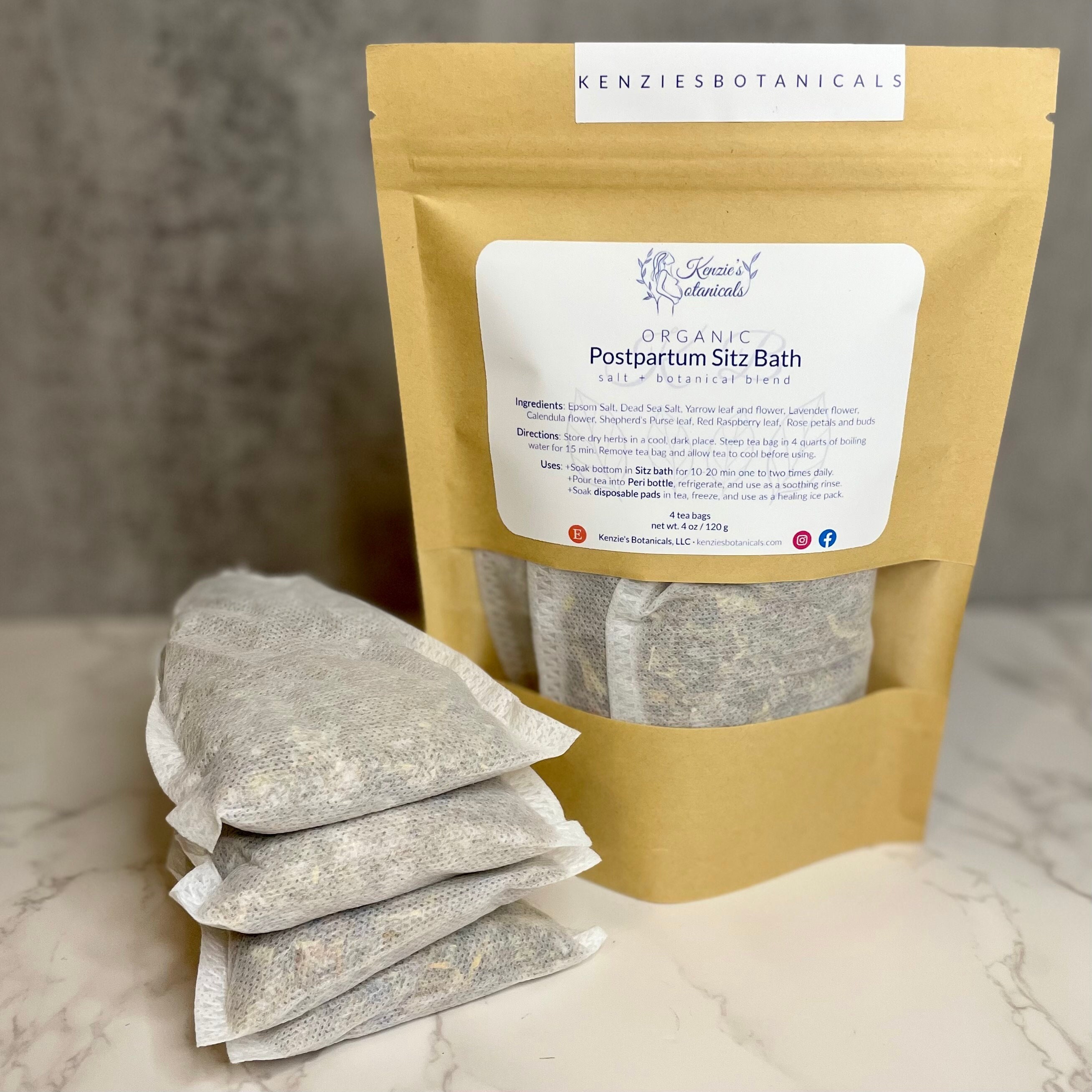 Organic Postpartum Sitz Bath Salt & Botanical Blend Etsy