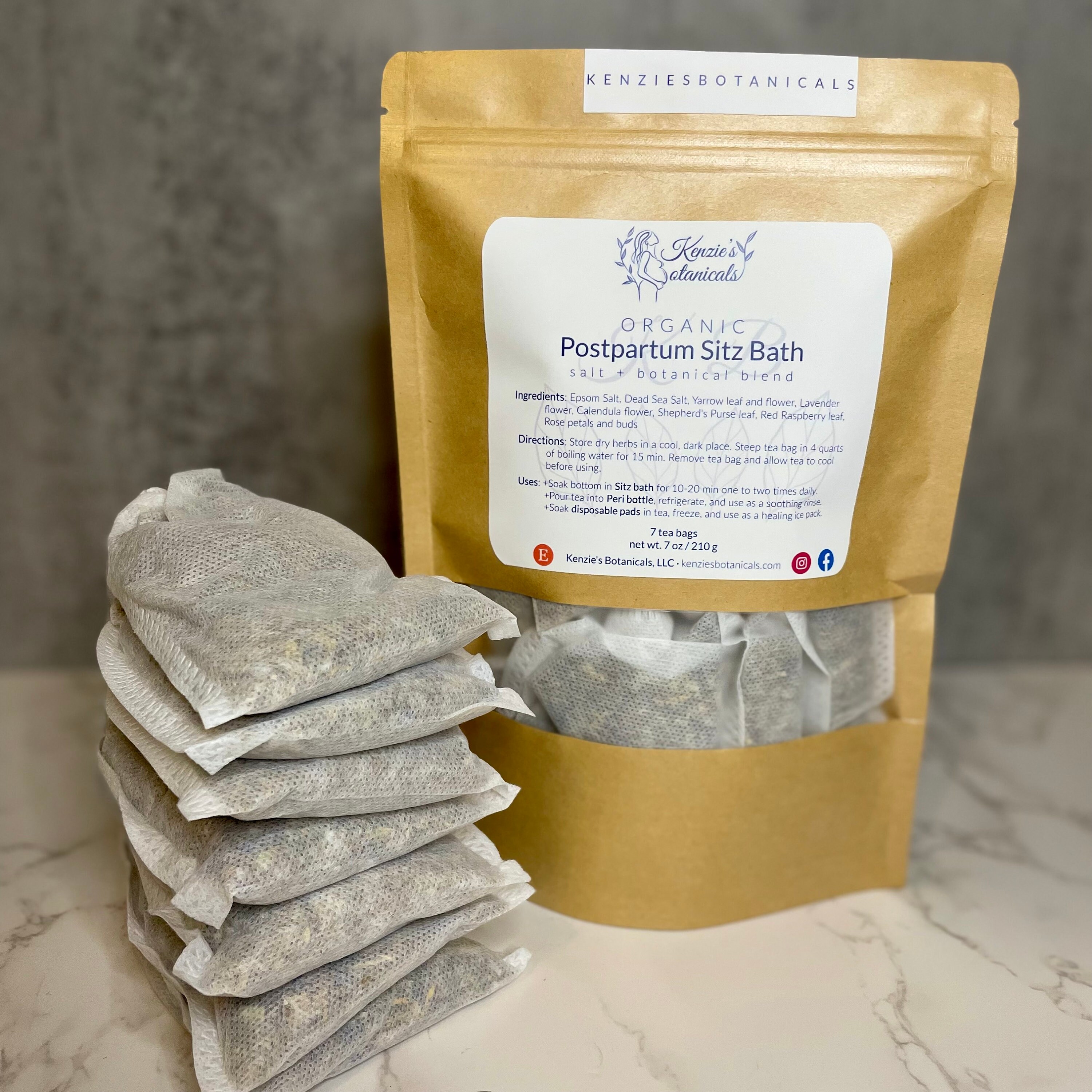 Organic Postpartum Sitz Bath Salt & Botanical Blend Etsy