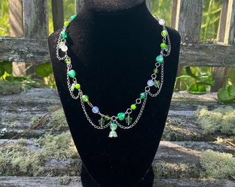 Green Fairy Flower Necklace