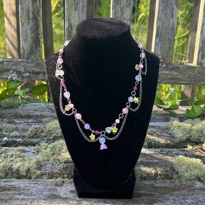Pink Fairy Flower Necklace