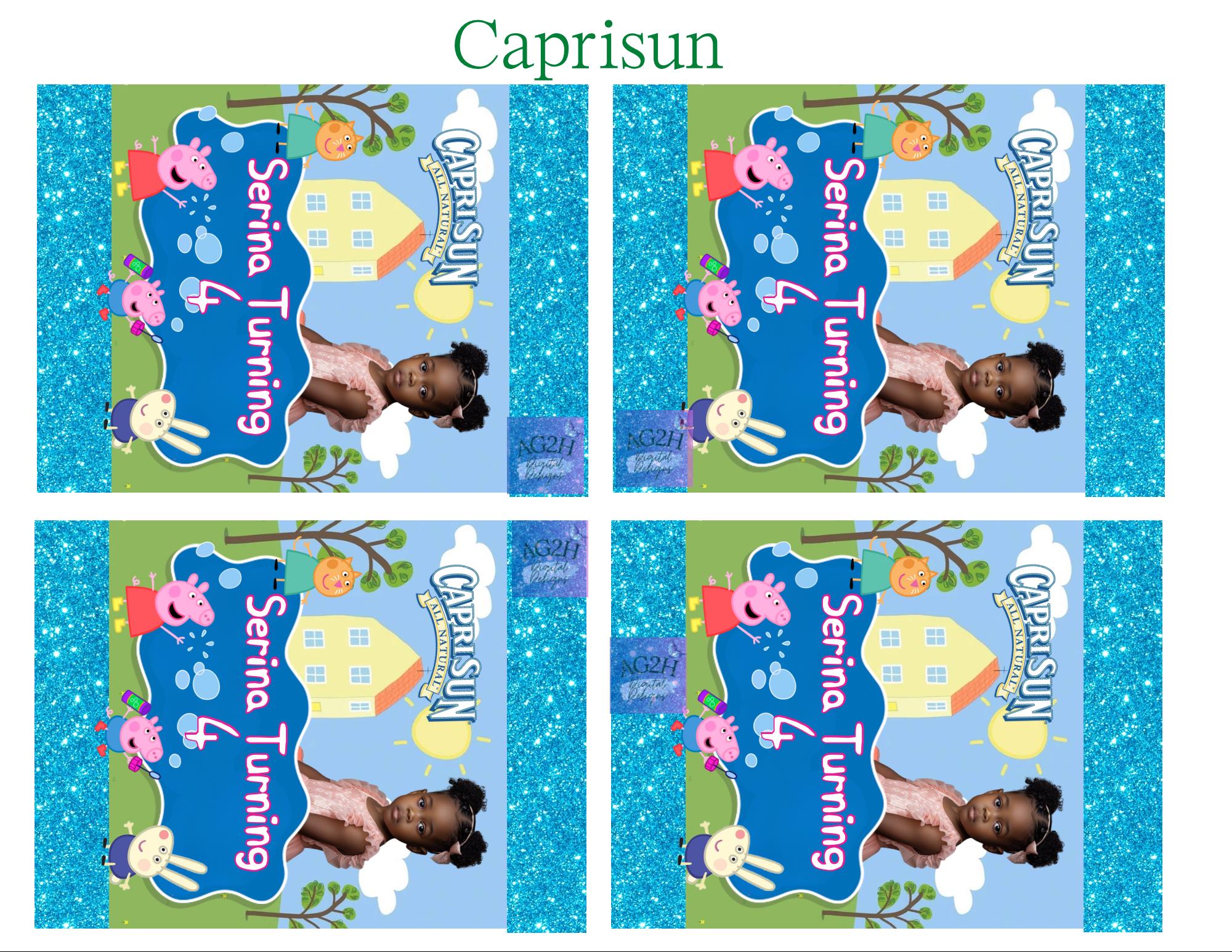Peppa Pig Capri Sun Juice Pouch Birthday Party Favor Template DIY Editable Canva - Etsy