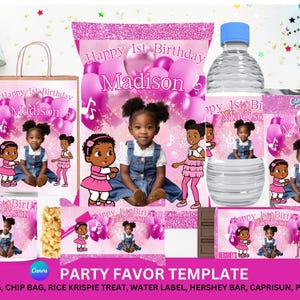 Personalized Gracie’s corner birthday party supplies diy party decor Template Bundle chip bag juice personalized template water bottle
