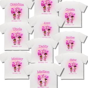 Gracie’s Corner Family birthday girl tshirt template party favors supplies graphic tee
