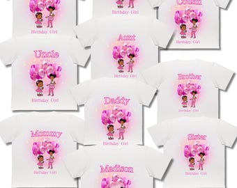 Gracie’s Corner Family birthday girl tshirt template party favors supplies graphic tee