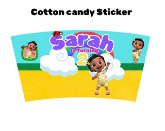 2 oz. Cotton Candy Tub Template party favor birthday kids party diy crafters project templates