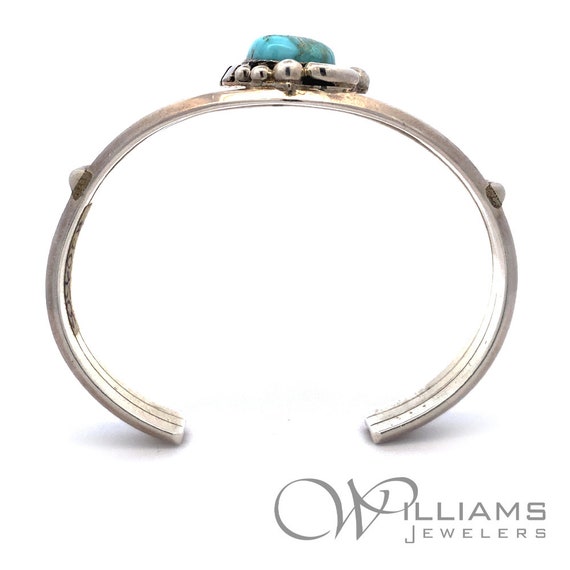 Sterling Silver Navajo Turquoise Cuff Bracelet by… - image 7