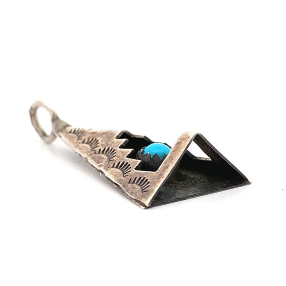 Vintage Sterling Silver Turquoise Cut-Out Shadowb… - image 6